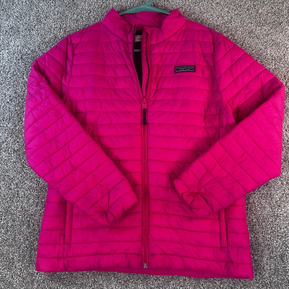 Vineyard Vines Puffer Jacket Womens XL Primaloft Quilted Full Zip Nylon Light